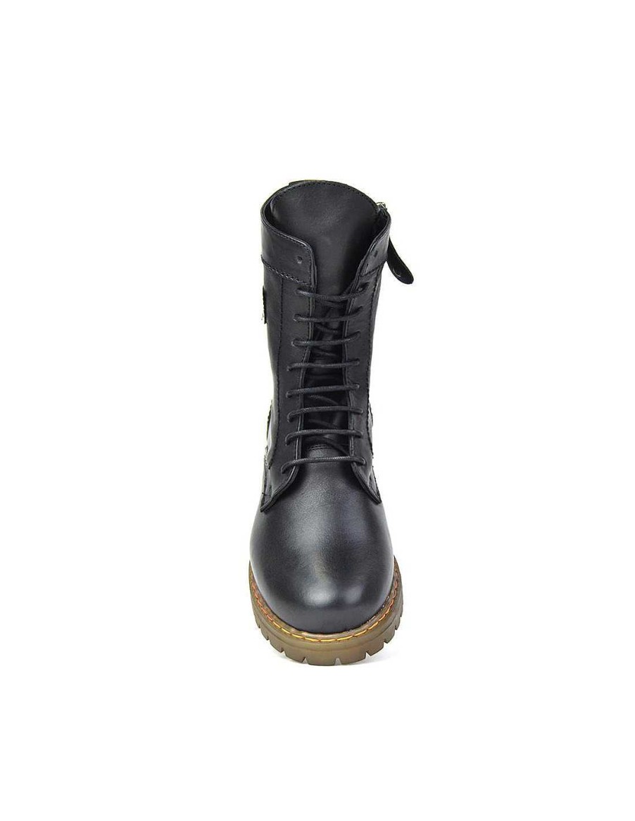 Mujer Coronel Tapiocca Botas Planas Mujer|Botas Con Cordones Mujer|Botas Montana Mujer | C1318-11 Negro