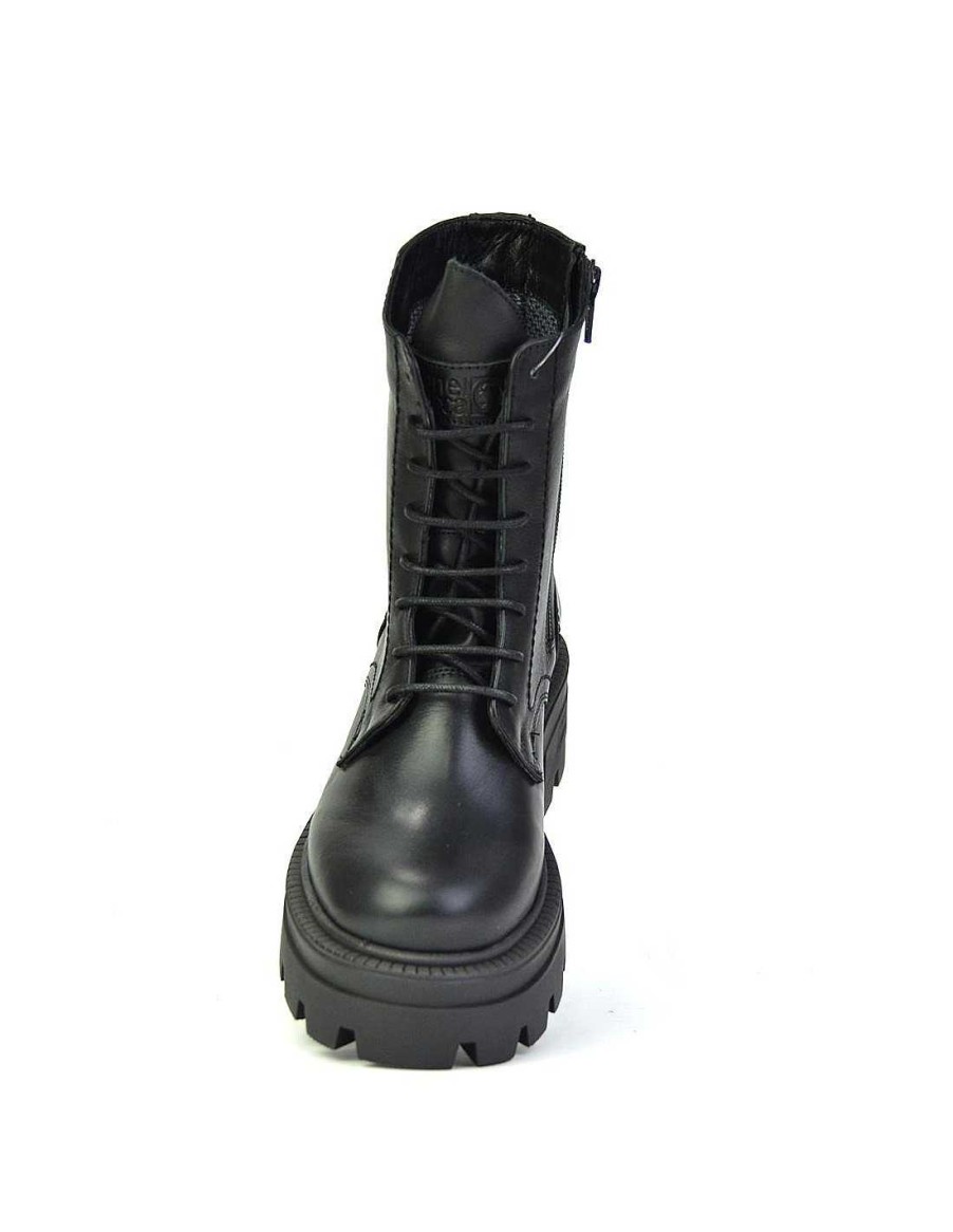 Mujer Coronel Tapiocca Botas Planas Mujer|Botas Con Cordones Mujer|Botas Montana Mujer | C1299-11 Negro