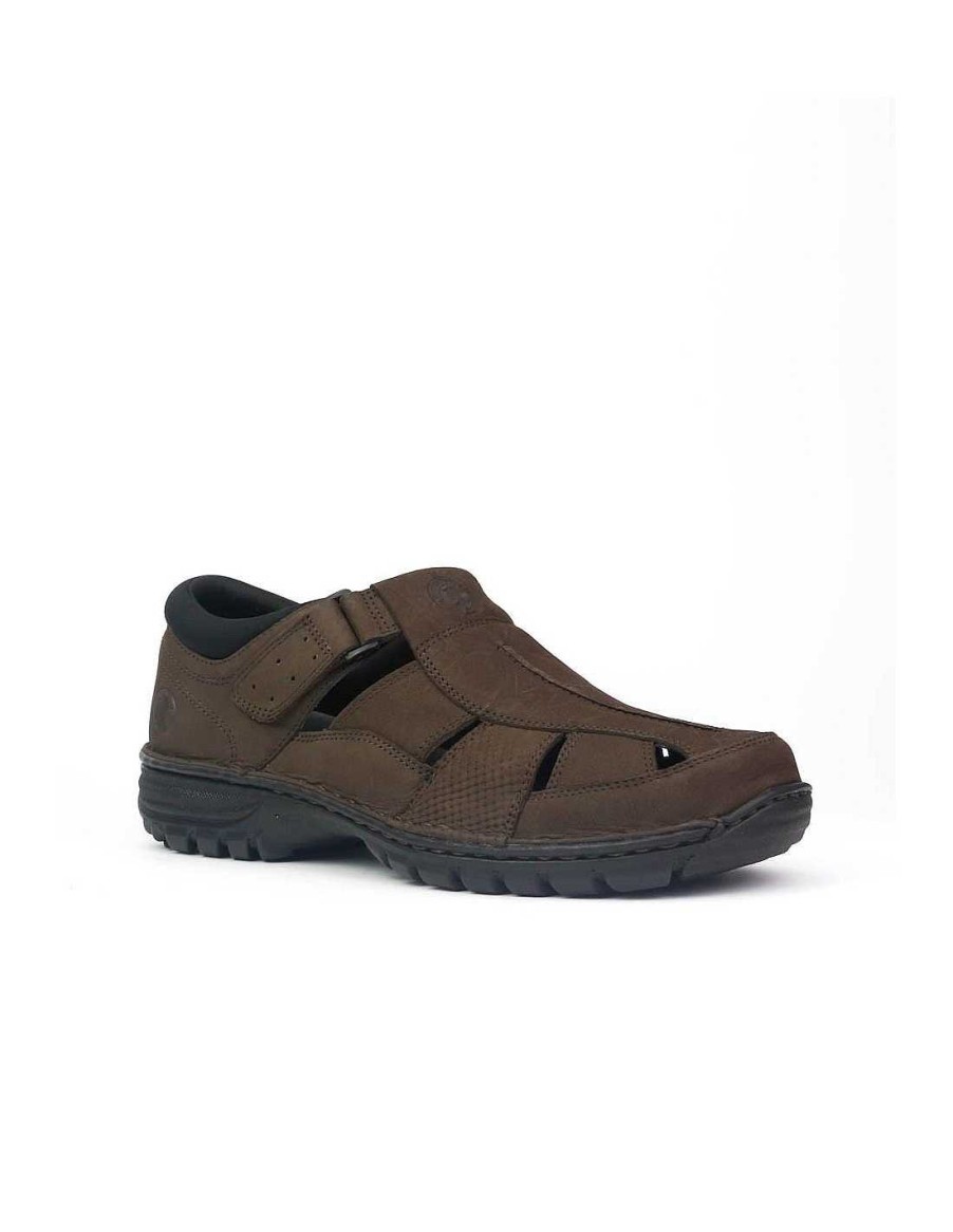 Hombre Coronel Tapiocca Sandalias Con Velcro Hombre | C2149-58 Marron