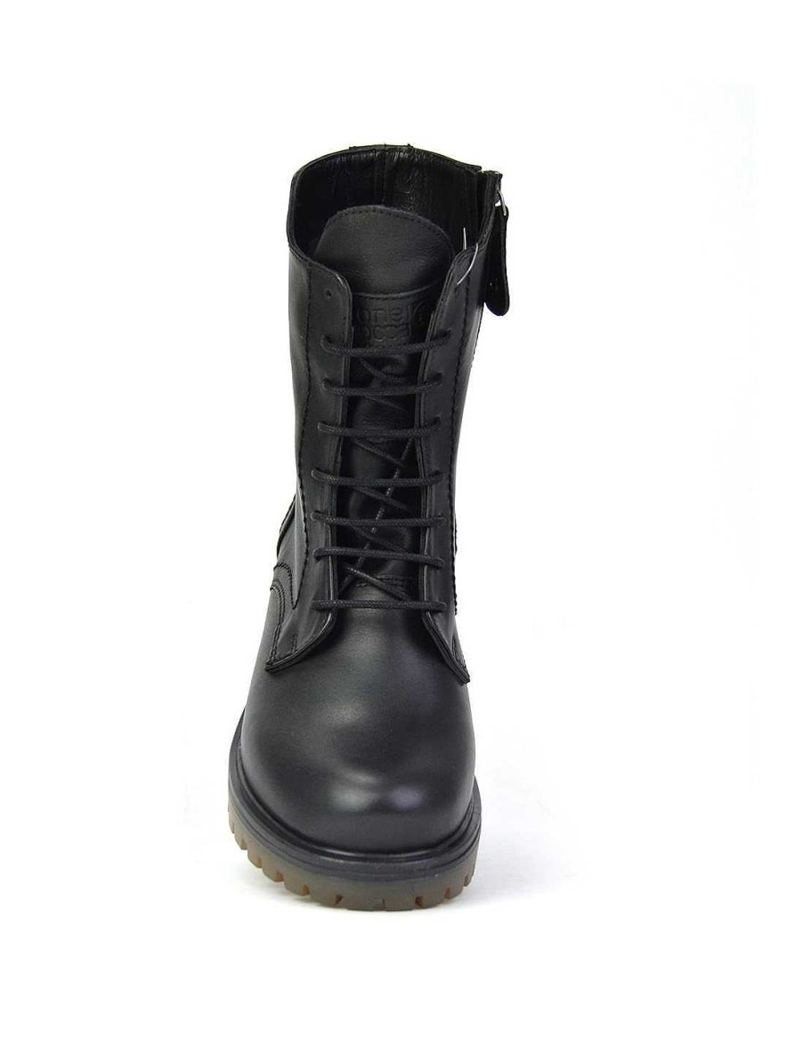 Mujer Coronel Tapiocca Botas Planas Mujer|Botas Con Cordones Mujer|Botas Montana Mujer | C1303-11 Negro