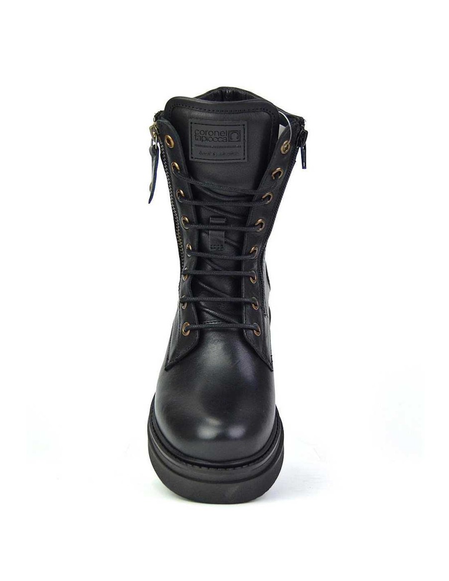 Mujer Coronel Tapiocca Botas Cuna Mujer|Botas Con Cordones Mujer|Botas Montana Mujer | C1297-11 Negro