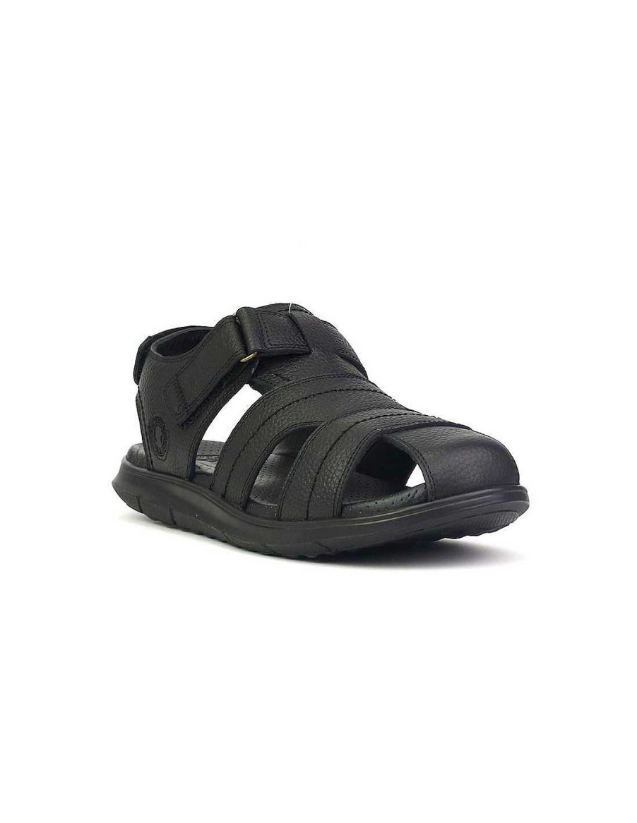 Hombre Coronel Tapiocca Sandalias Con Velcro Hombre | C2227-1 Negro